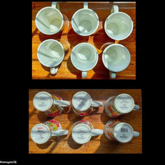 ▪️NWOT▪️CERTIFIED INTERNATIONAL▪️Set of 6 Floral ARIA Ceramic Mugs - Picture 3 of 4